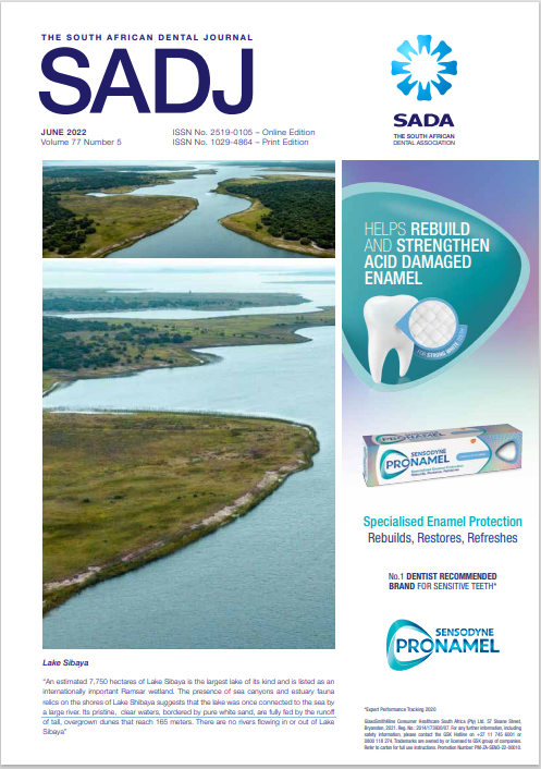 					View Vol. 77 No. 05 (2022): The South African Dental Journal 
				