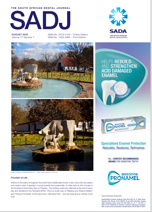 					View Vol. 77 No. 07 (2022): The South African Dental Journal 
				