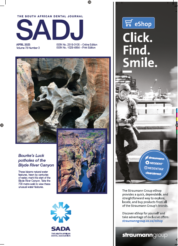 					View Vol. 78 No. 03 (2023): The South African Dental Journal
				