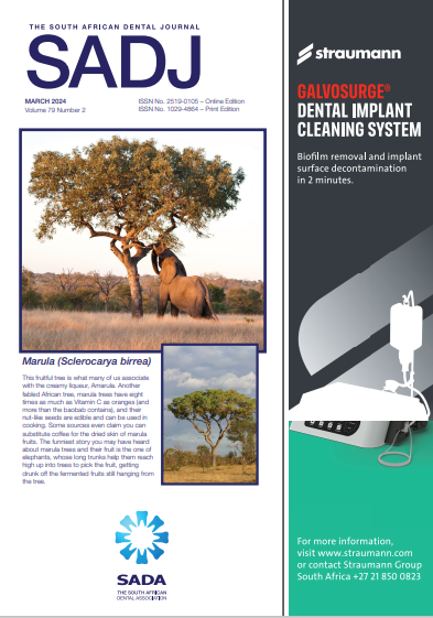 					View Vol. 79 No. 02 (2024): The South African Dental Journal
				