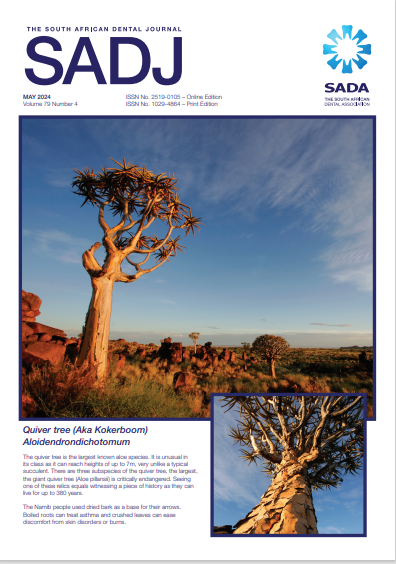 					View Vol. 79 No. 04 (2024): The South African Dental Journal
				