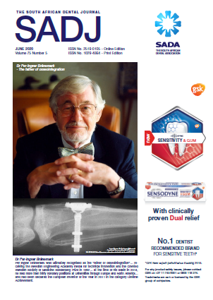 					View Vol. 75 No. 5 (2020): South African Dental Journal
				