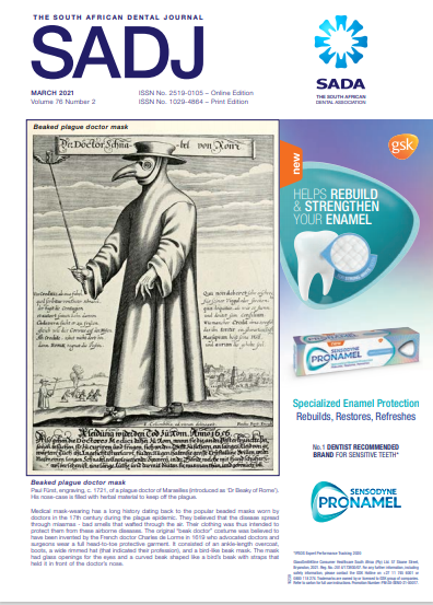 					View Vol. 76 No. 2 (2021): South African Dental Journal
				